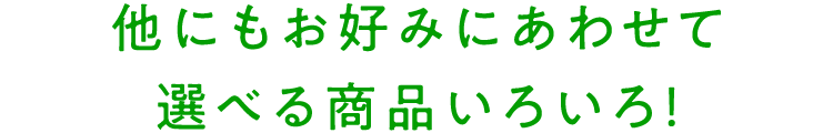 他にもお好みにあわせて選べる商品いろいろ!