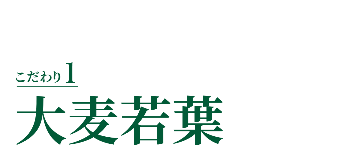 こだわり１ 大麦若葉