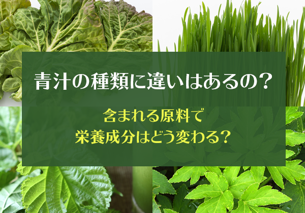 青汁の種類に違いはあるの？含まれる原料で栄養成分はどう変わる？