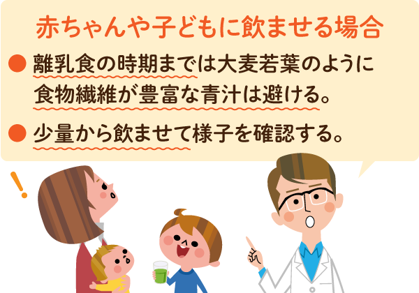 赤ちゃんや子どもに青汁を飲ませても下痢にならないの？